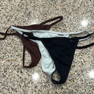 set of 3 PINK thongs